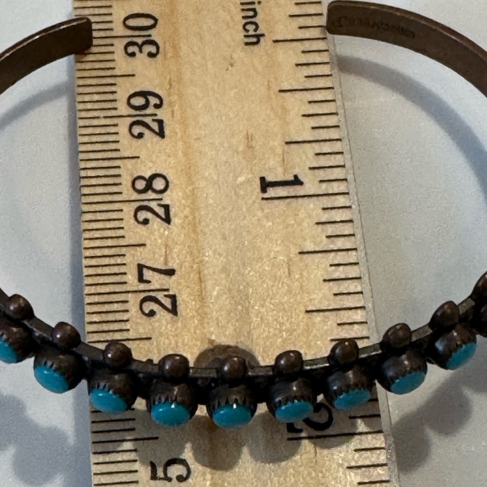 Genuine Turquoise Copper Cuff Bracelet Handmade Southwest Bracelet - Picture 12 of 16